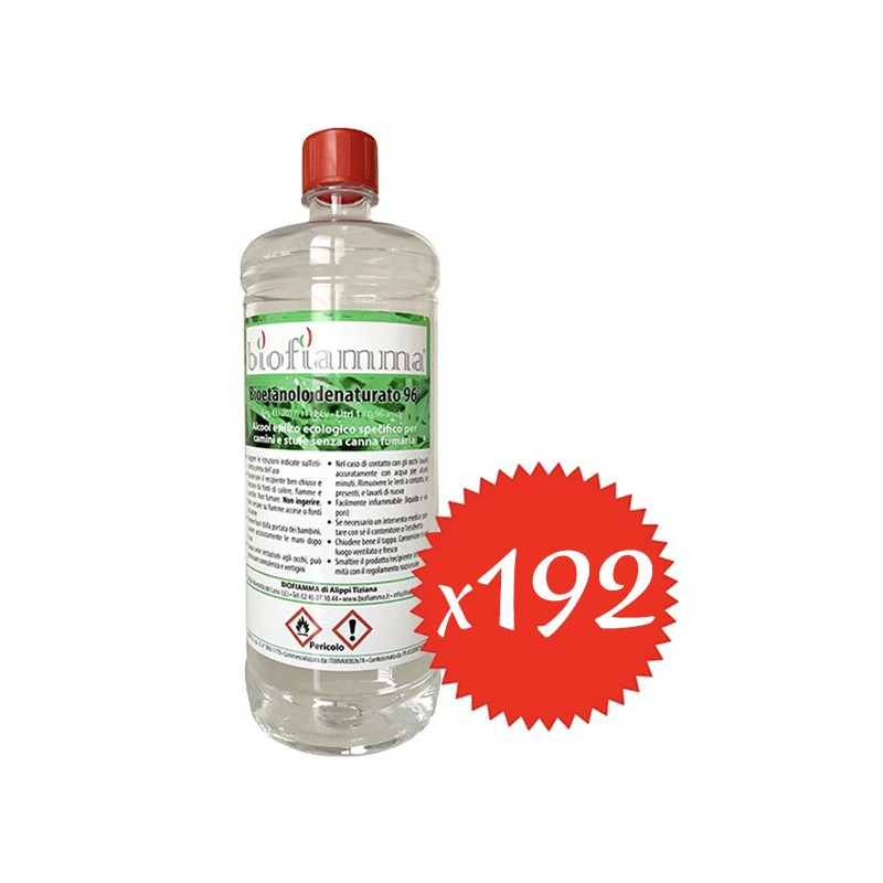 192 flaconi da 1 litro di bioetanolo